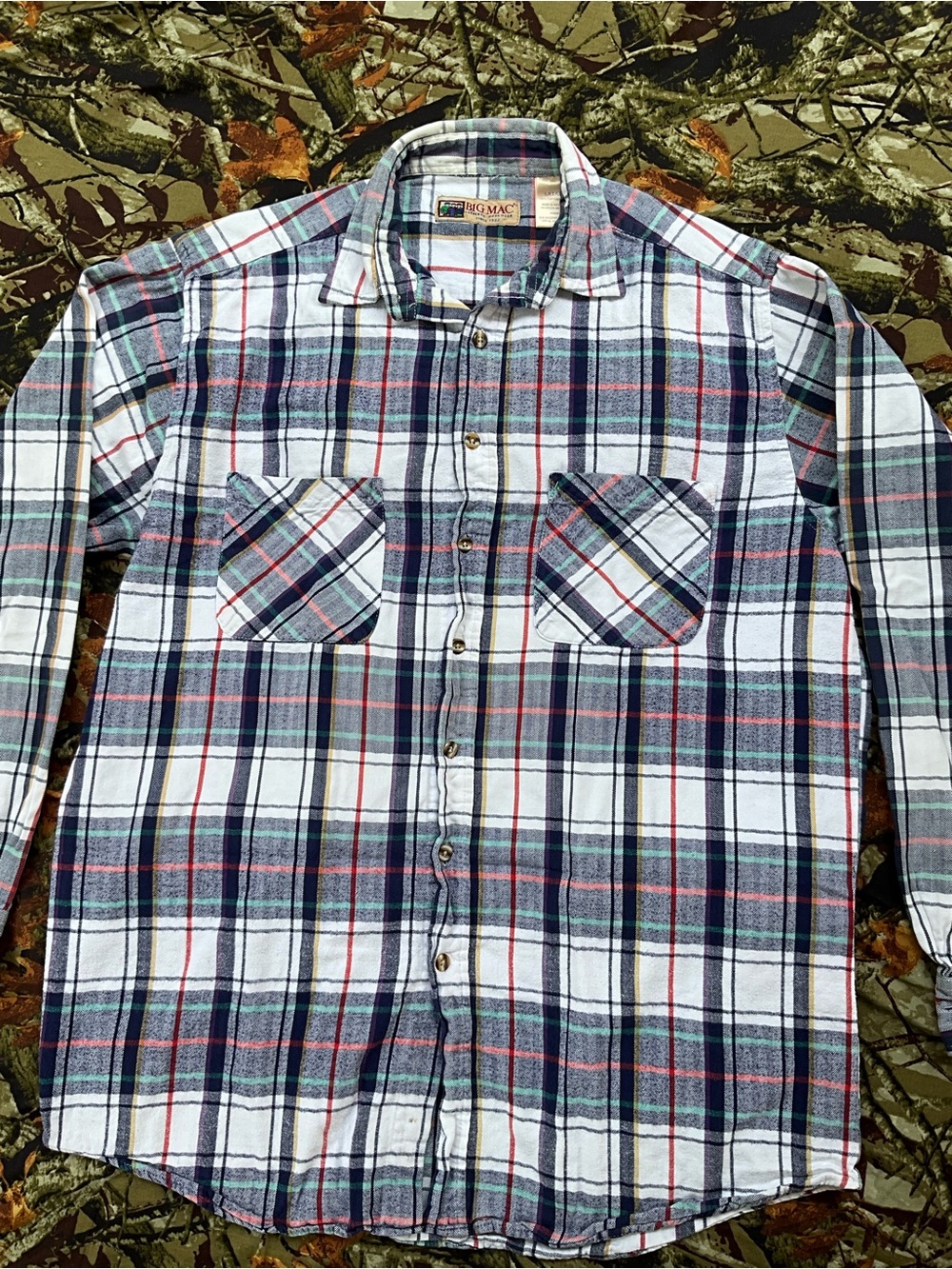 Vintage Big Mac Authentic Workwear Plaid Flannel Shirt LXT/GXL